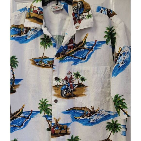 Santa In Paradise Christmas Hawaiian Shirt L - Picture 2 of 6